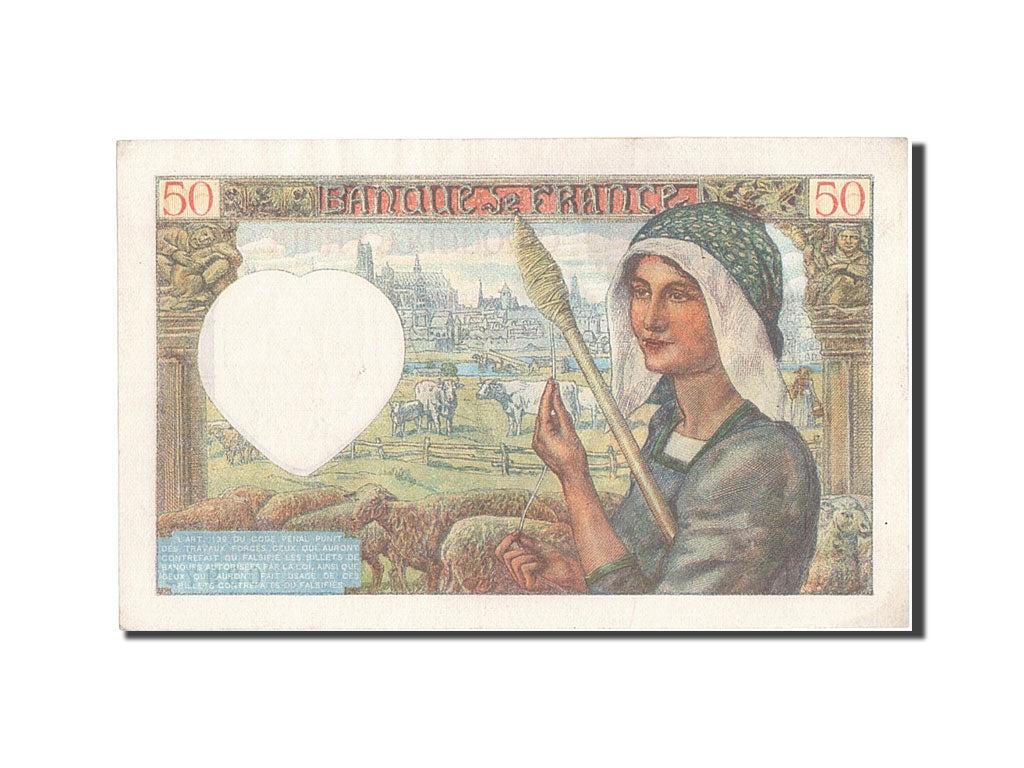 Banknote, France, 50 Francs, 50 F 1940-1942 ''Jacques Coeur'', 1942, 1942-01-08