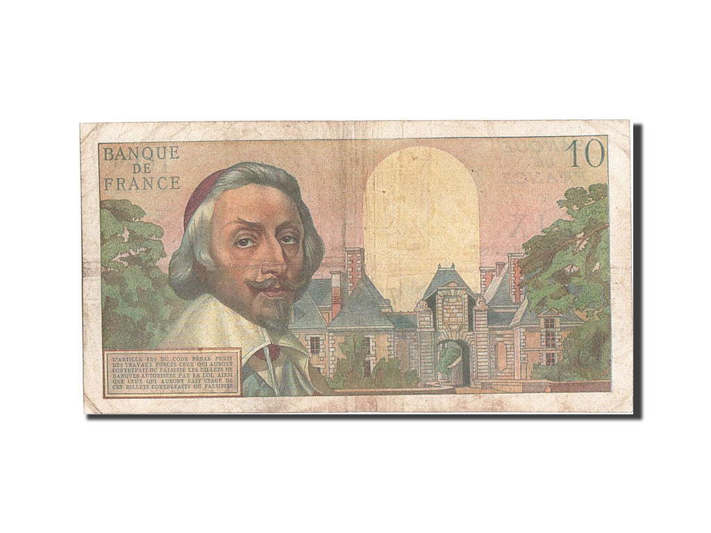 France, 10 Nouveaux Francs, 10 NF 1959-1963 ''Richelieu'', 1959, KM #142a,...