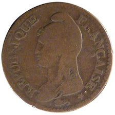 Francia, 2 Décimes, 1797, Paris, MB, Bronzo, Gadoury:300