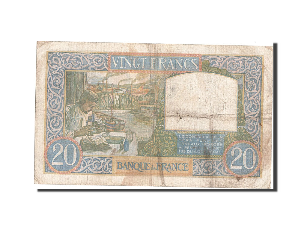Biljet, Frankrijk, 20 Francs, 20 F 1939-1942 ''Science et Travail'', 1941