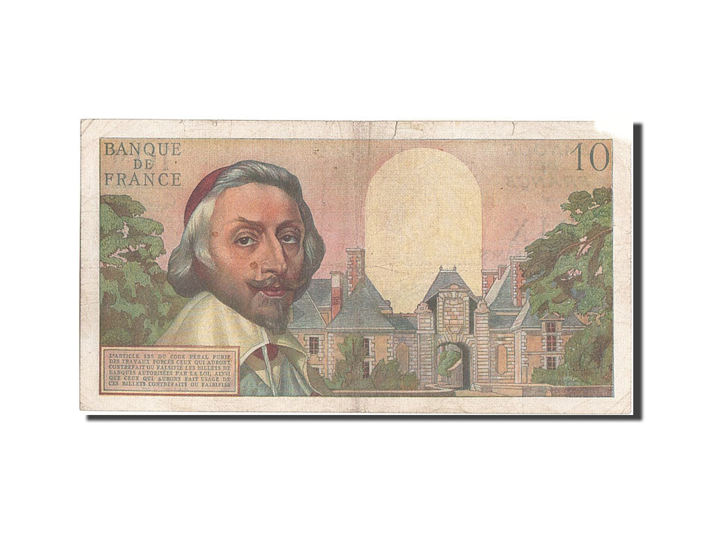 France, 10 Nouveaux Francs, 10 NF 1959-1963 ''Richelieu'', 1962, KM #142a,...