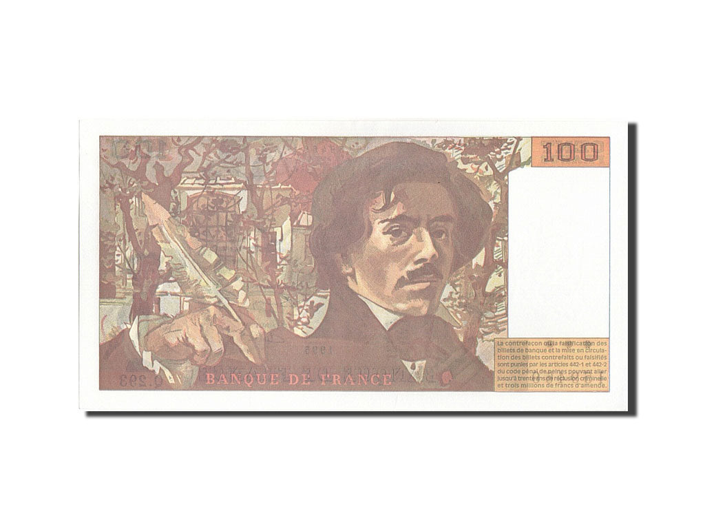 Banknote, France, 100 Francs, 100 F 1978-1995 ''Delacroix'', 1995, UNC(63)