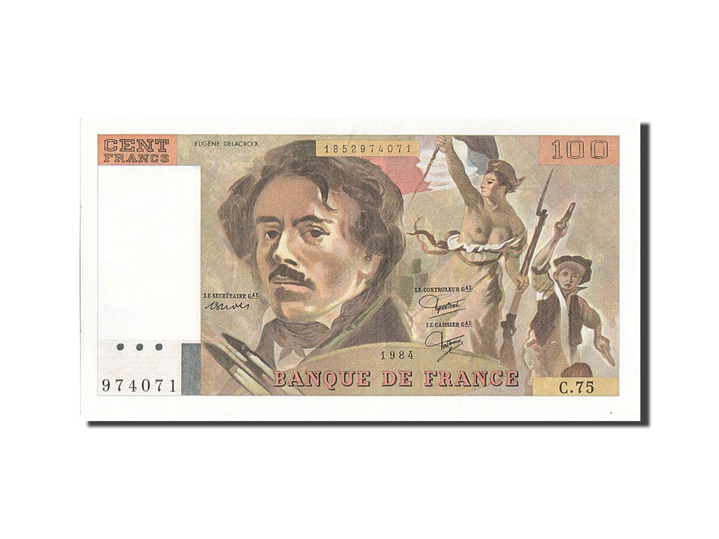 Banknote, France, 100 Francs, 100 F 1978-1995 ''Delacroix'', 1984, UNC(63)
