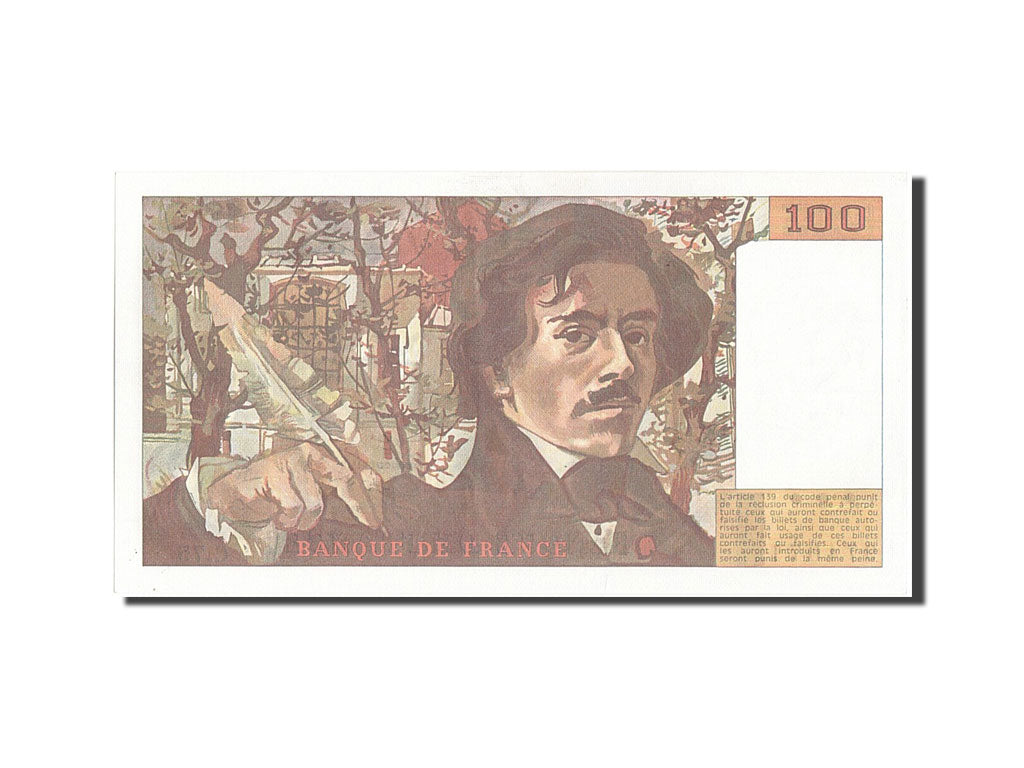 Banknote, France, 100 Francs, 100 F 1978-1995 ''Delacroix'', 1984, UNC(63)