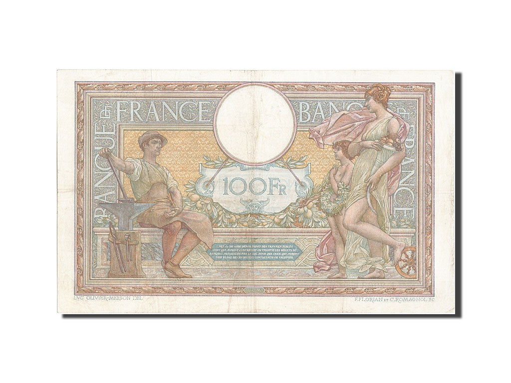 Banknot, Francja, 100 Francs, Luc Olivier Merson, 1914, EF(40-45), Fayette:23.6
