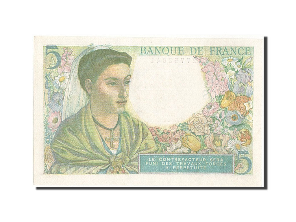 Banconote, Francia, 5 Francs, 5 F 1943-1947 ''Berger'', 1943, 1943-11-25, FDS
