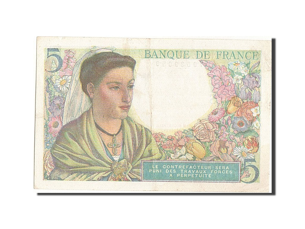 Biljet, Frankrijk, 5 Francs, 5 F 1943-1947 ''Berger'', 1943, 1943-12-23, SUP