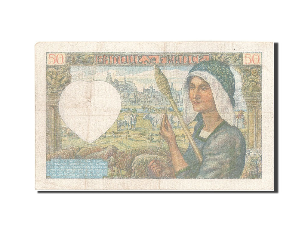 France, 50 Francs, 50 F 1940-1942 ''Jacques Coeur'', 1942, KM #93, 1942-01-08,..