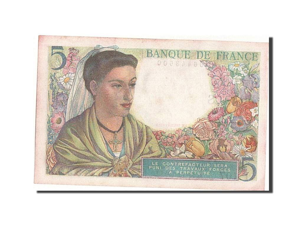 Banconote, Francia, 5 Francs, 5 F 1943-1947 ''Berger'', 1943, 1943-12-23, BB
