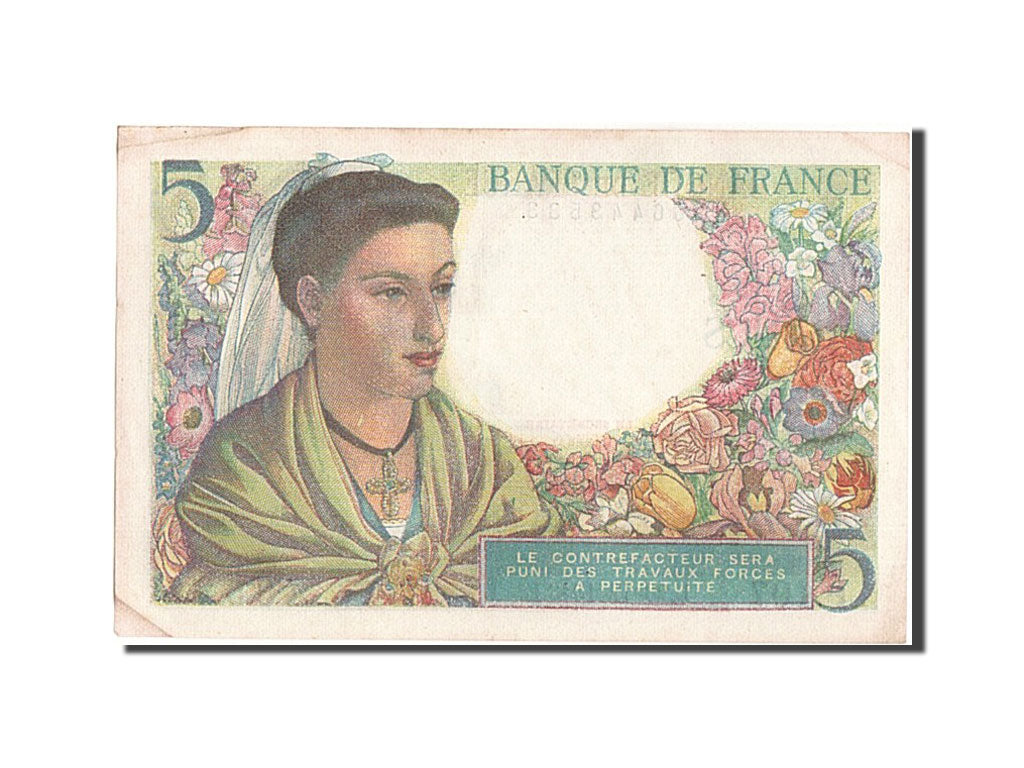 France, 5 Francs, 5 F 1943-1947 ''Berger'', 1943, KM #98a, 1943-12-23,...