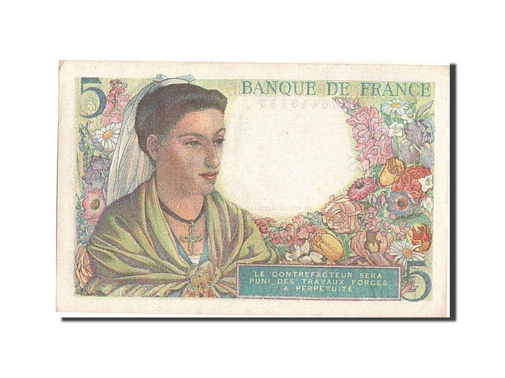 Billete, Francia, 5 Francs, 5 F 1943-1947 ''Berger'', 1943, 1943-12-23, EBC