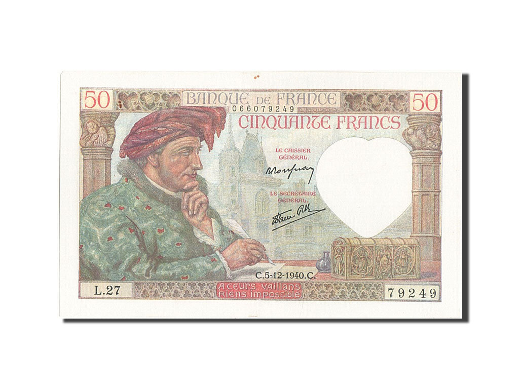 Banconote, Francia, 50 Francs, 50 F 1940-1942 ''Jacques Coeur'', 1940