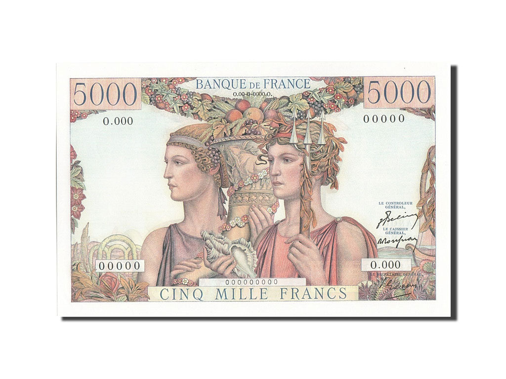 France, 5000 Francs, 5 000 F 1949-1957 ''Terre et Mer'', KM #131a, UNC(65-70),..