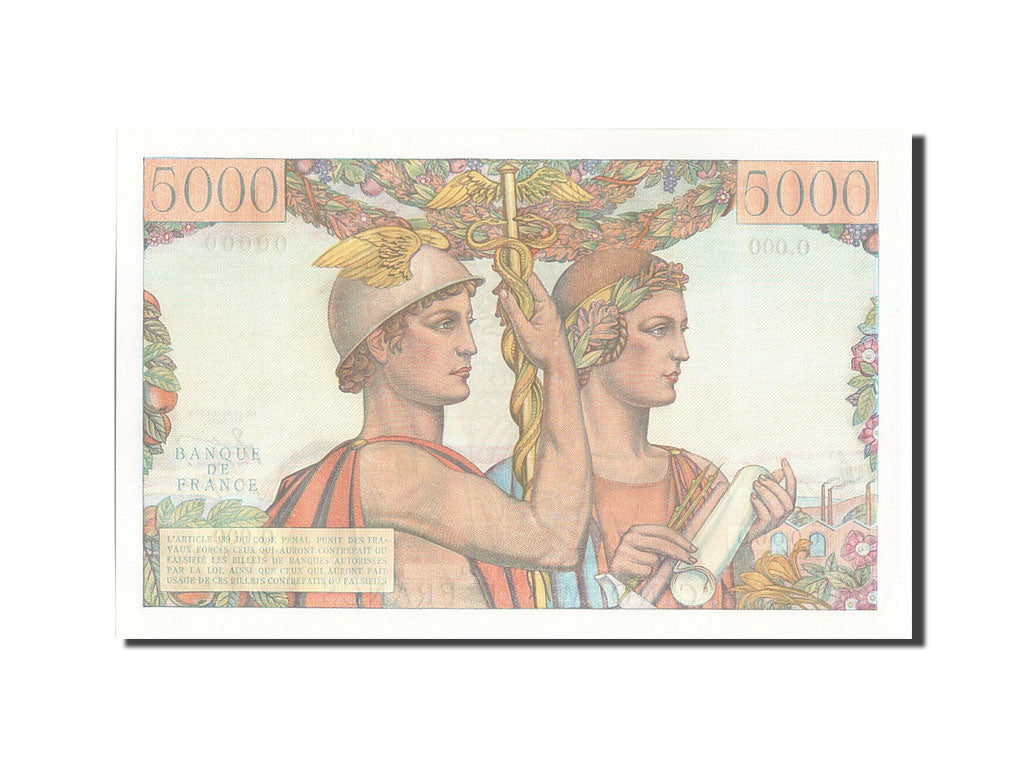 France, 5000 Francs, 5 000 F 1949-1957 ''Terre et Mer'', KM #131a, UNC(65-70),..