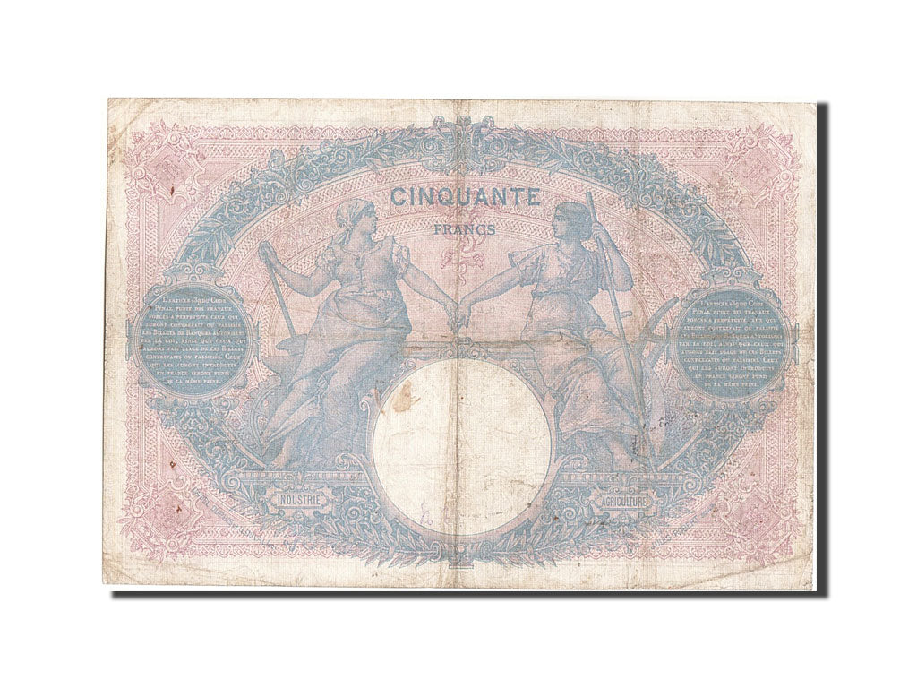 Banconote, Francia, 50 Francs, 50 F 1889-1927 ''Bleu et Rose'', 1911