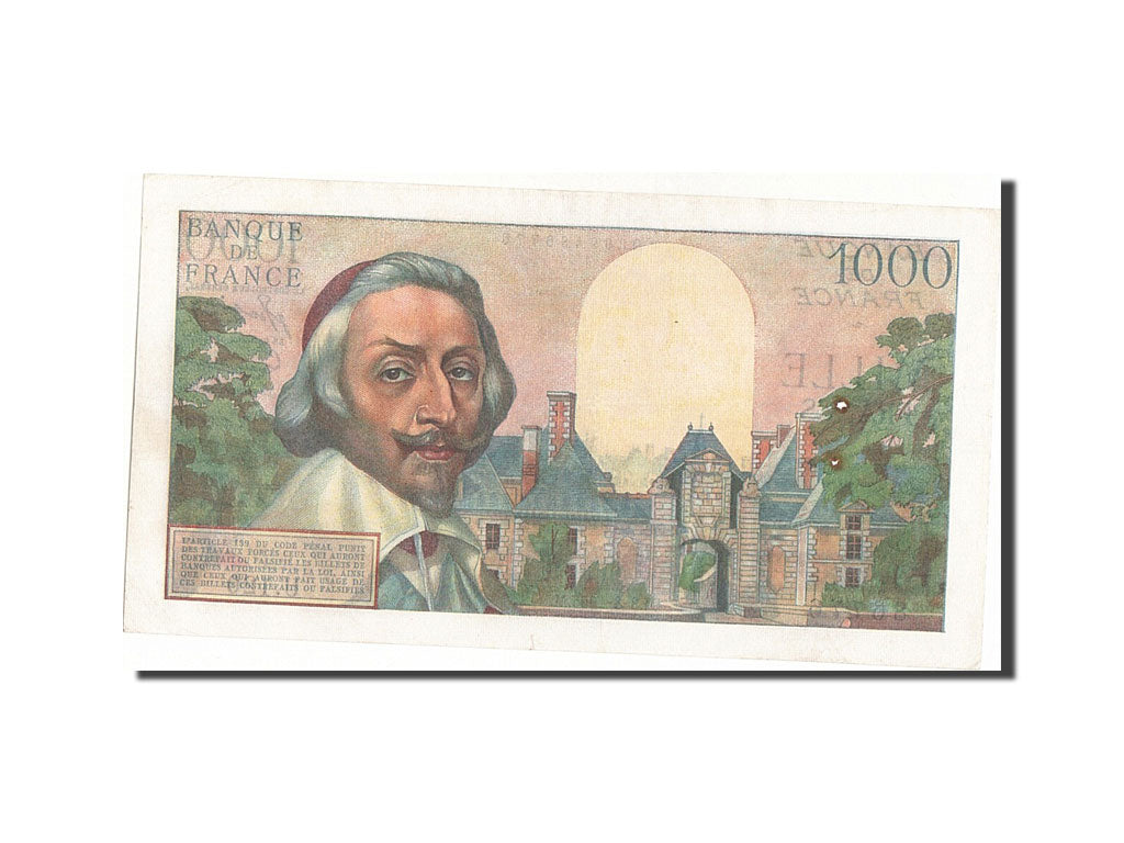Banknote, France, 1000 Francs, 1 000 F 1953-1957 ''Richelieu'', 1955
