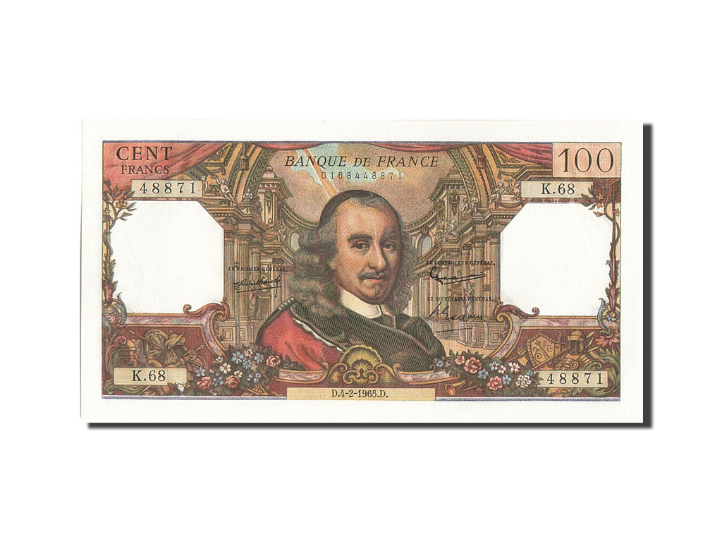Biljet, Frankrijk, 100 Francs, 100 F 1964-1979 ''Corneille'', 1965, 1965-02-04
