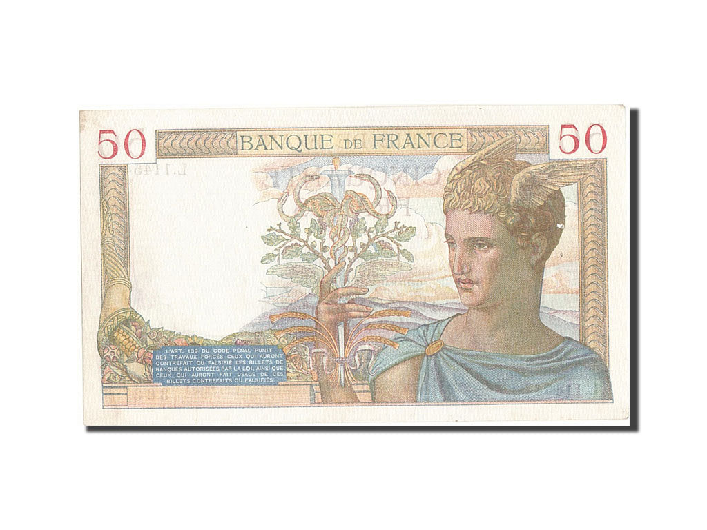 France, 50 Francs, 50 F 1934-1940 ''Cérès'', 1939, KM #85b, 1939-11-09, A...