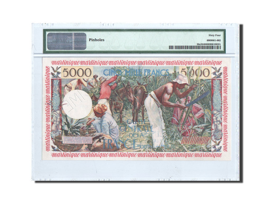 Martinique, 5000 Francs, 1960, SPECIMEN, KM:36s, PMG Ch UNC 64