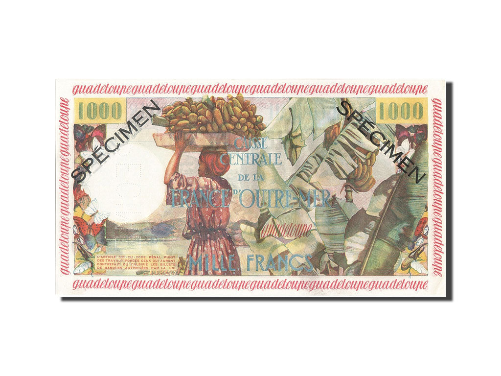 Guadeloupe, 1000 Francs, KM #39s, UNC(64), 0.00, Guadeloupe, 1000 Francs, KM...