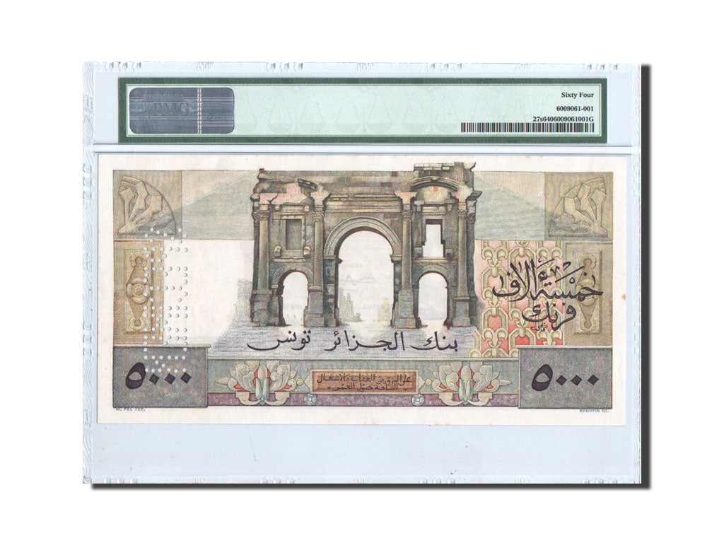 Banknote, Tunisia, 5000 Francs, 1946, Undated (1946), KM:27, graded, PMG
