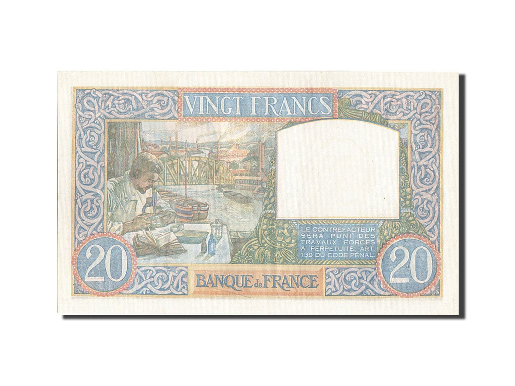 Banknote, France, 20 Francs, 20 F 1939-1942 ''Science et Travail'', 1941