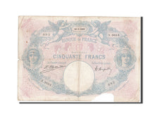 France, 50 Francs, 50 F 1889-1927 ''Bleu et Rose'', 1923, KM #64g, 1923-05-18,..