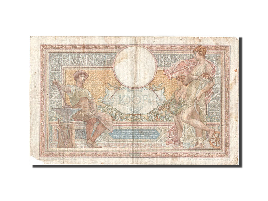 Banknote, France, 100 Francs, 100 F 1908-1939 ''Luc Olivier Merson'', 1938