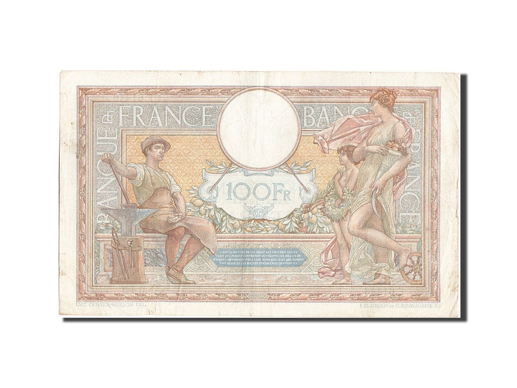 Banknote, France, 100 Francs, 100 F 1908-1939 ''Luc Olivier Merson'', 1938