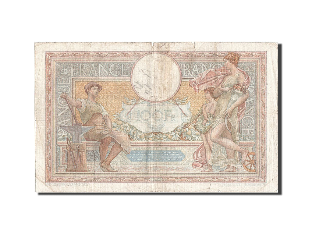 Banknote, France, 100 Francs, 100 F 1908-1939 ''Luc Olivier Merson'', 1938