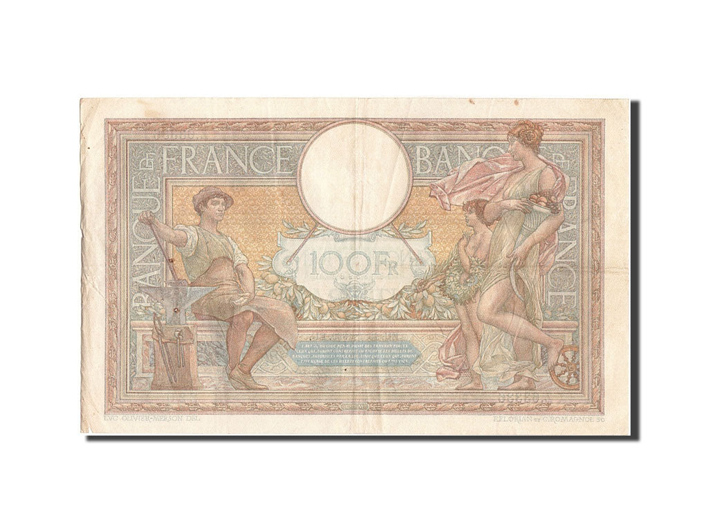 Banknote, France, 100 Francs, 100 F 1908-1939 ''Luc Olivier Merson'', 1939