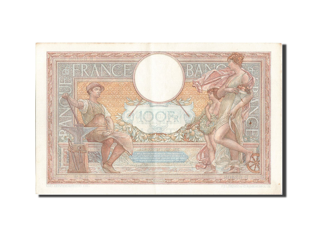 Banknote, France, 100 Francs, 100 F 1908-1939 ''Luc Olivier Merson'', 1939