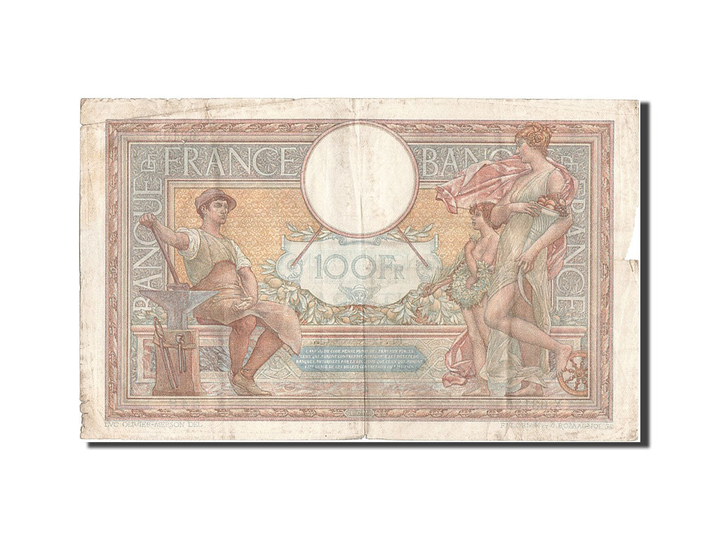 Banknote, France, 100 Francs, 100 F 1908-1939 ''Luc Olivier Merson'', 1939