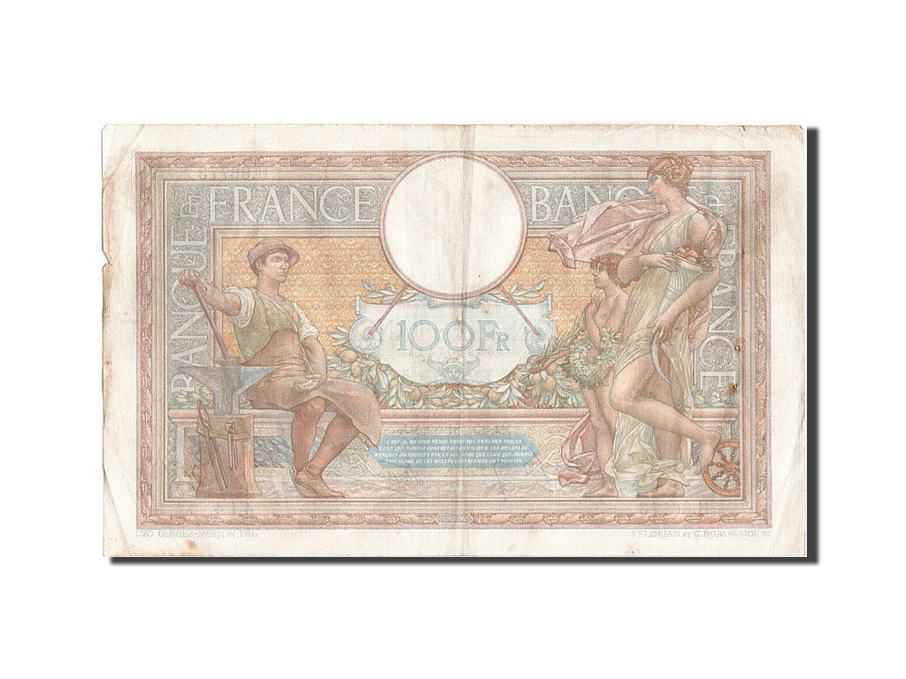 Banknote, France, 100 Francs, 100 F 1908-1939 ''Luc Olivier Merson'', 1939
