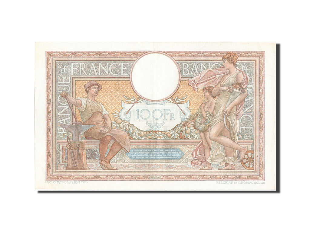 Banknote, France, 100 Francs, 100 F 1908-1939 ''Luc Olivier Merson'', 1939