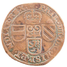 SPANISH NETHERLANDS, Liard, 12 Mites, 1652, Brabant, KM #62.3, EF(40-45),...