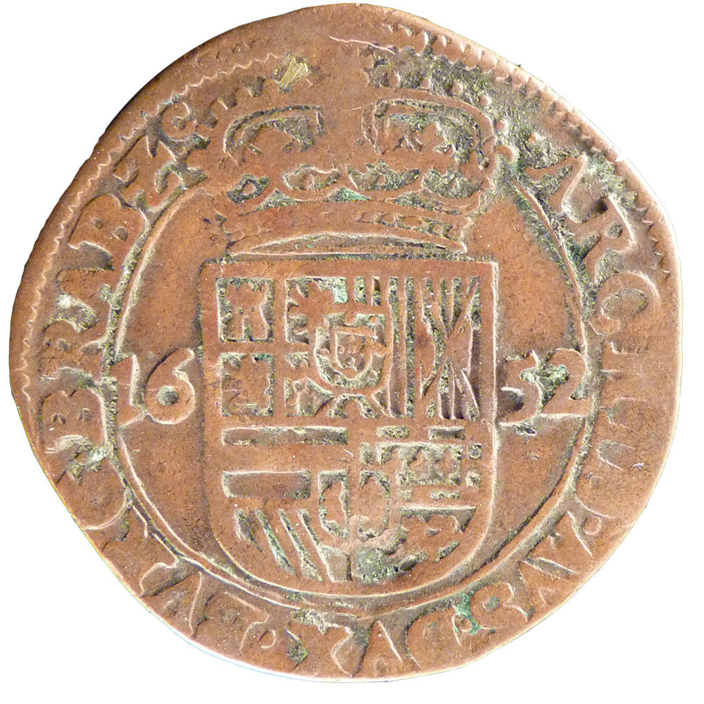 Paesi Bassi Spagnoli, BRABANT, Liard, 12 Mites, 1652, Brabant, BB, Rame