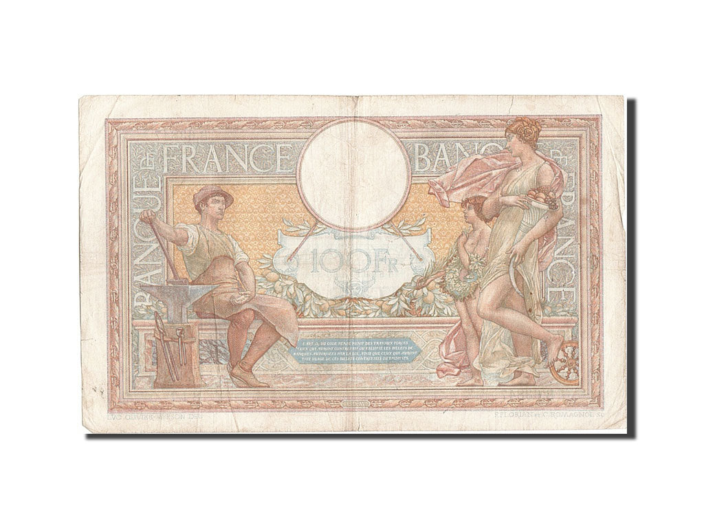 Banknote, France, 100 Francs, 100 F 1908-1939 ''Luc Olivier Merson'', 1939