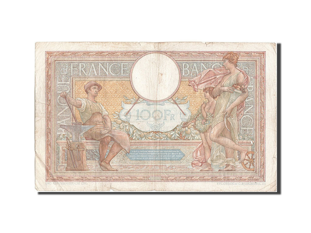 Banknote, France, 100 Francs, 100 F 1908-1939 ''Luc Olivier Merson'', 1938