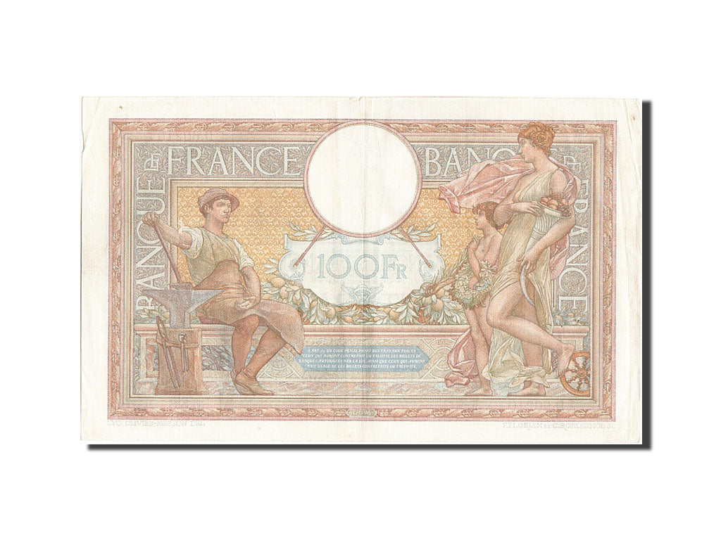 Banknote, France, 100 Francs, 100 F 1908-1939 ''Luc Olivier Merson'', 1938