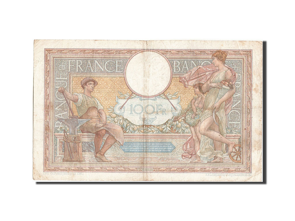 Banknote, France, 100 Francs, 100 F 1908-1939 ''Luc Olivier Merson'', 1938