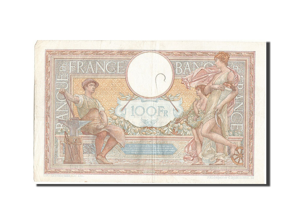 France, 100 Francs, 100 F 1908-1939 ''Luc Olivier Merson'', 1938, KM #86b,...