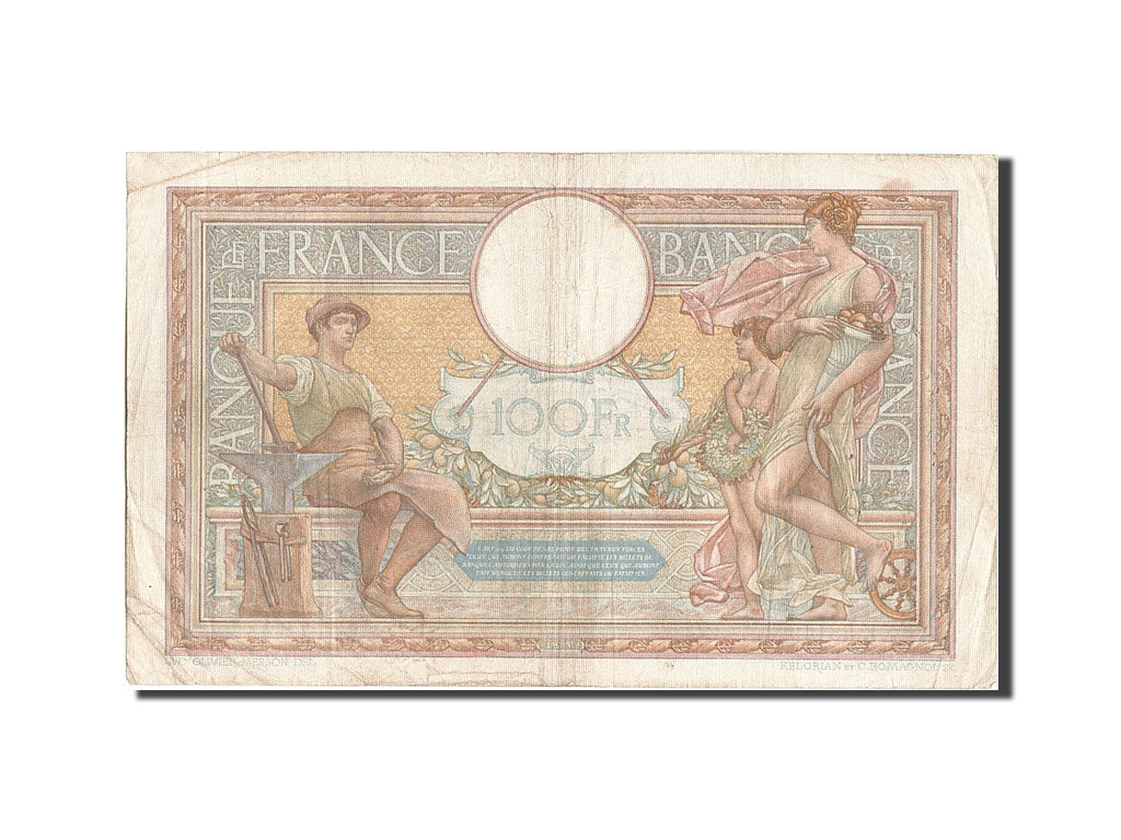 Banknote, France, 100 Francs, 100 F 1908-1939 ''Luc Olivier Merson'', 1938