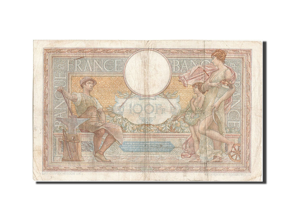 France, 100 Francs, 100 F 1908-1939 ''Luc Olivier Merson'', 1938, KM #86b,...