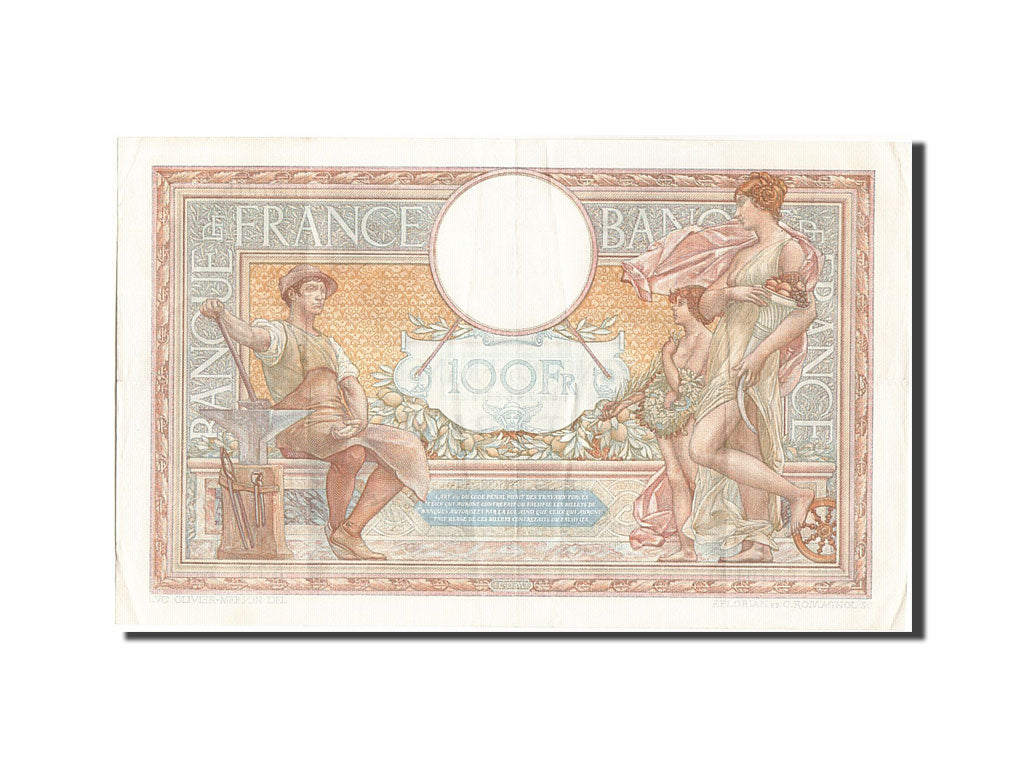 France, 100 Francs, 100 F 1908-1939 ''Luc Olivier Merson'', 1938, KM #86b,...