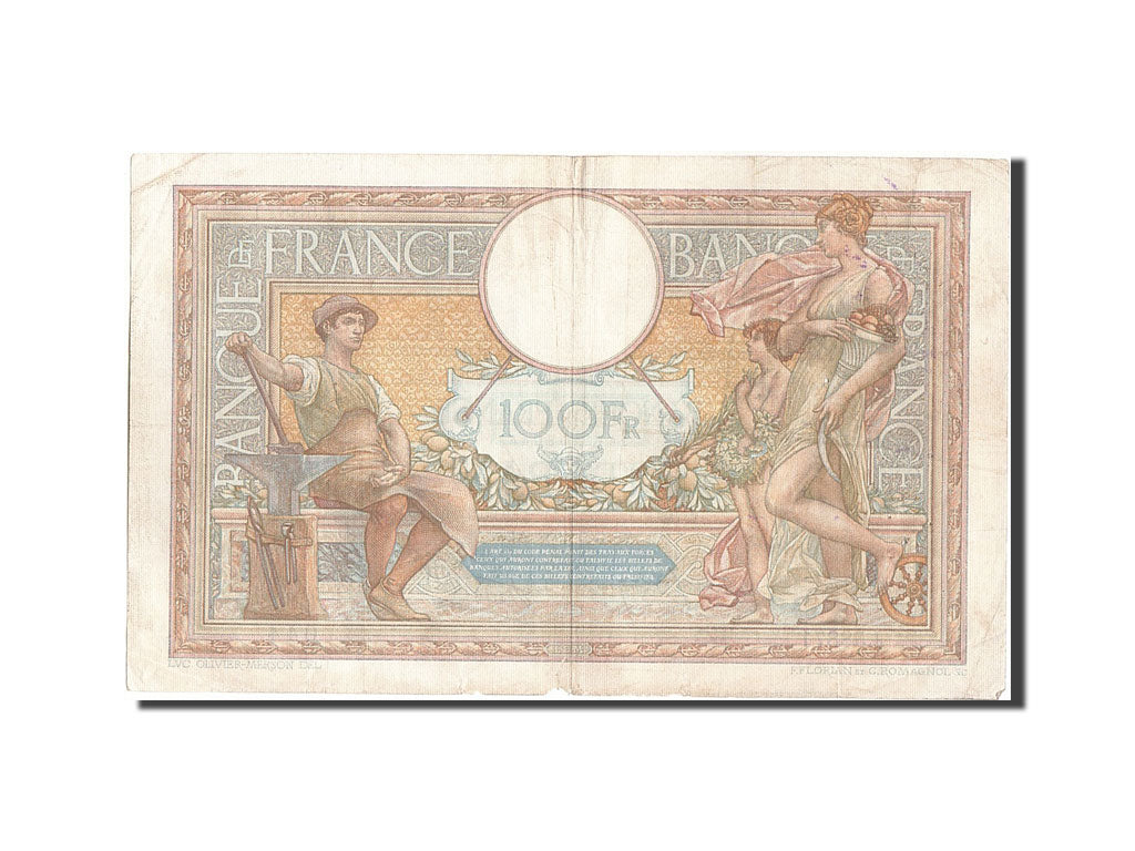 Banknote, France, 100 Francs, 100 F 1908-1939 ''Luc Olivier Merson'', 1938
