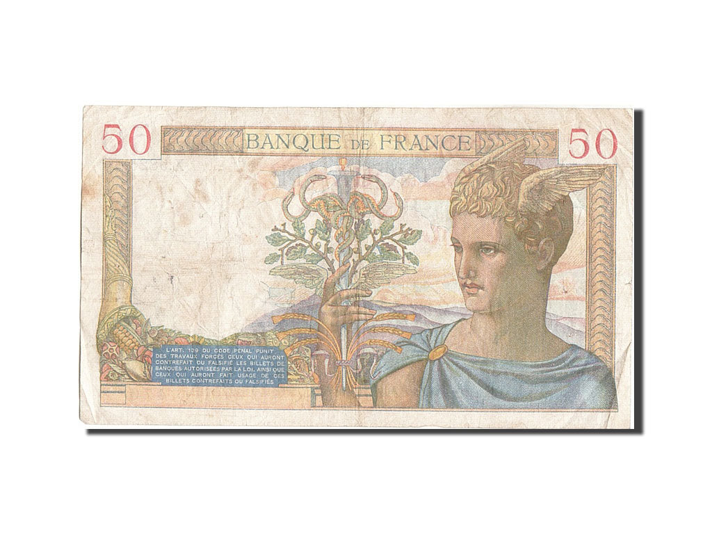 Biljet, Frankrijk, 50 Francs, 50 F 1934-1940 ''Cérès'', 1939, 1939-03-09, TB