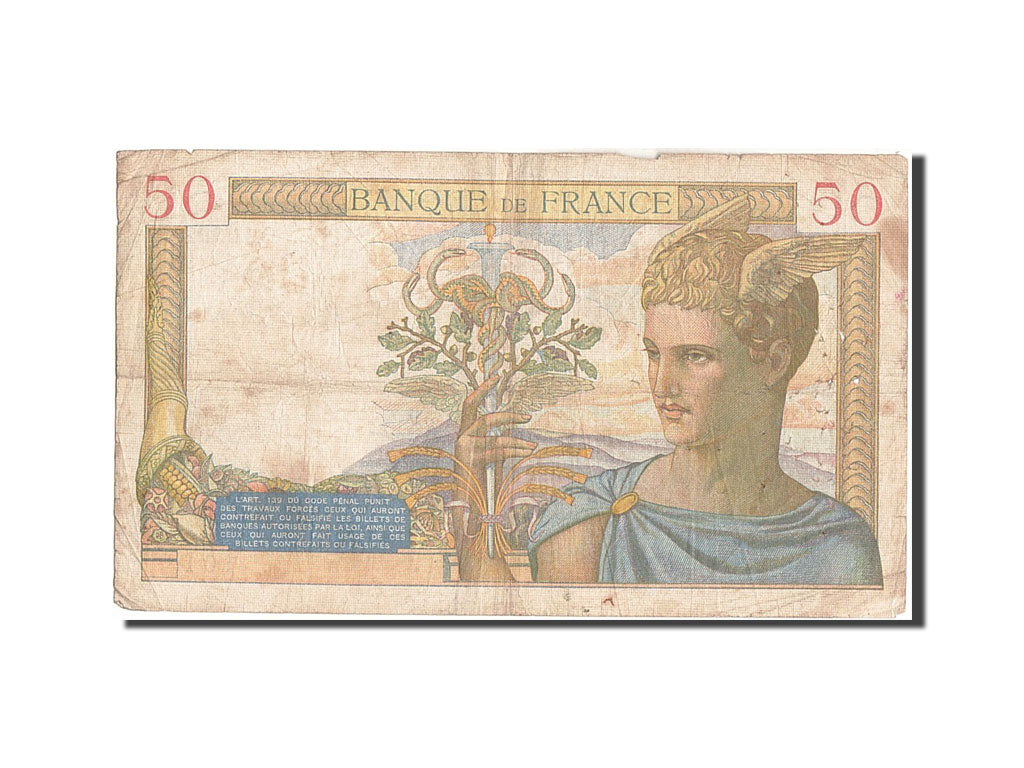 Banknote, France, 50 Francs, 50 F 1934-1940 ''Cérès'', 1939, 1939-06-15