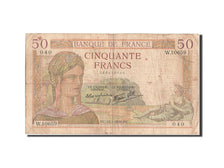 France, 50 Francs, 50 F 1934-1940 ''Cérès'', 1939, KM #85b, 1939-07-13, VG(8-10)