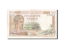 Banknote, France, 50 Francs, 50 F 1934-1940 ''Cérès'', 1939, VF(20-25)